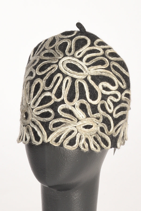 Le Chapeau Cappello Decorato Grigio Asfalto Donna