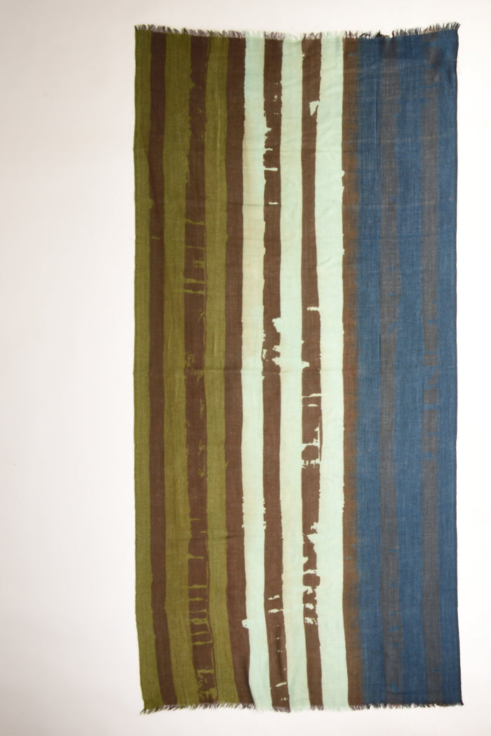 Pyaar Sciarpa Stampata Verde/blu Donna - 2