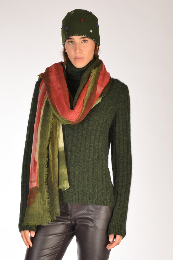 Suvira Sciarpa Stampata Verde/multicolor Donna