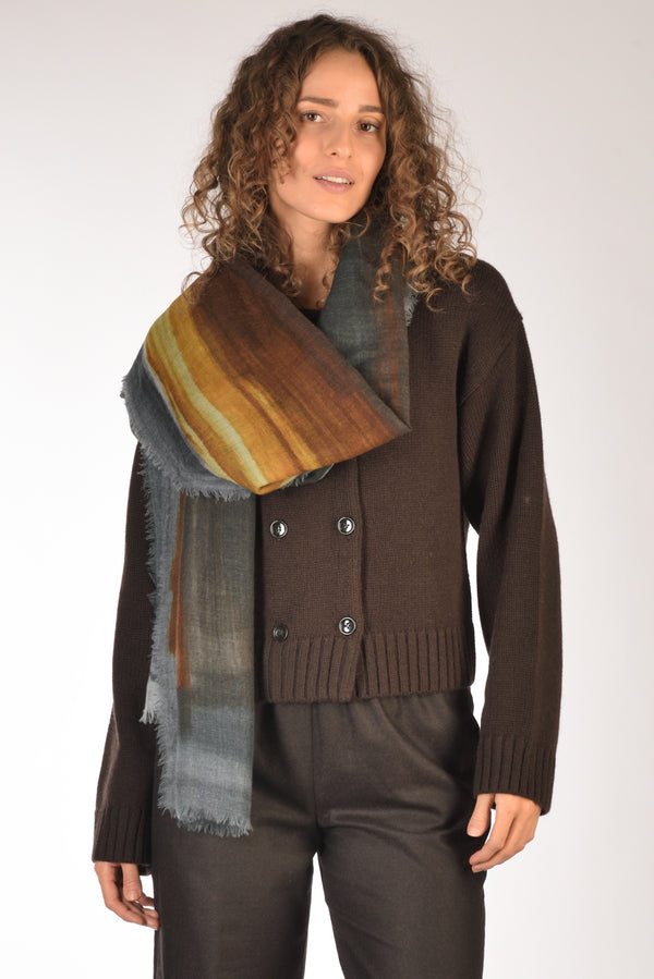 Suvira Sciarpa Stampata Grigio/multicolor Donna