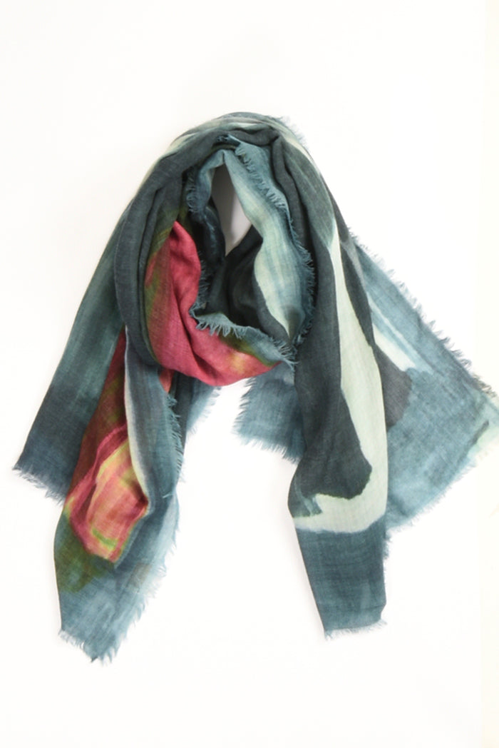 Suvira Sciarpa Stampata Blu/azzurro/multicolor Donna - 3