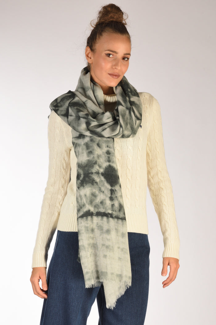 Suvira Sciarpa Stampata Grigio Asfalto Donna - 1