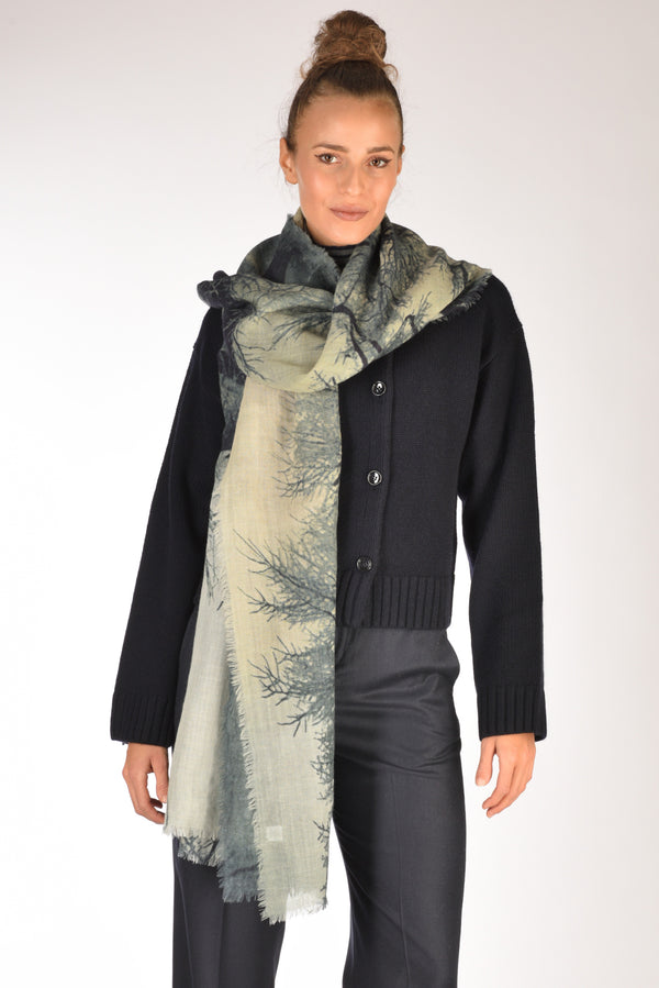 Suvira Sciarpa Stampata Blu/grigio Donna