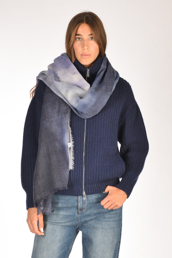 Suvira Sciarpa Stampata Azzurro/viola Donna