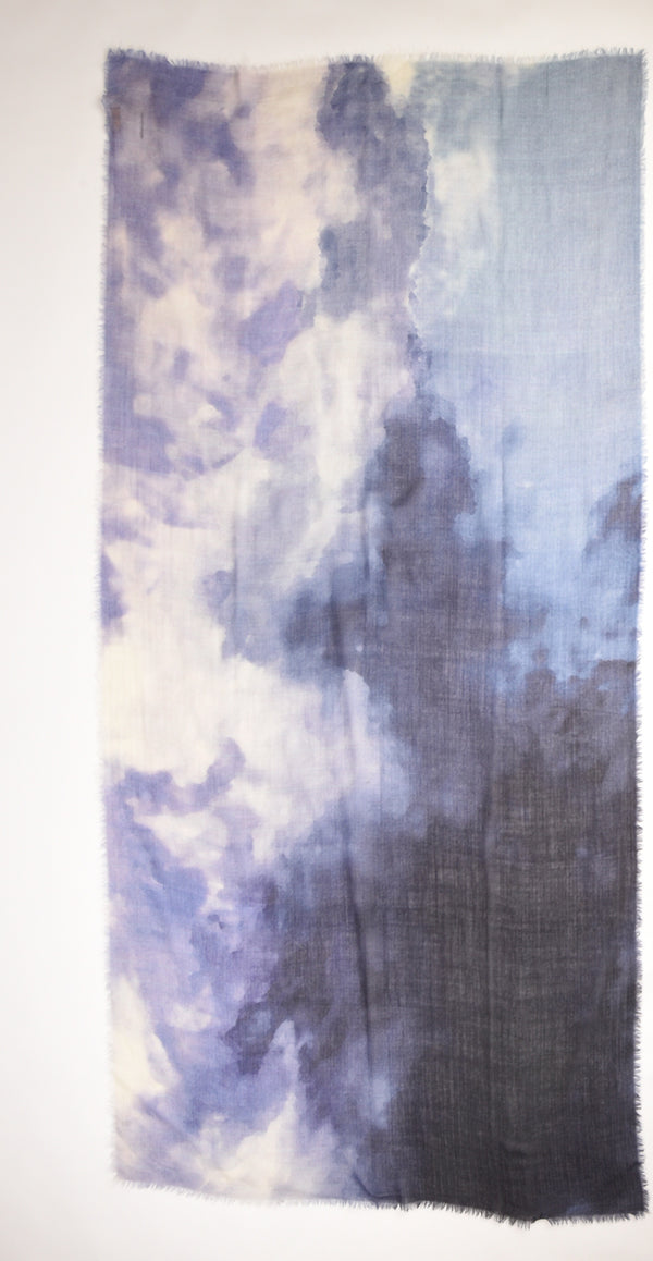 Suvira Sciarpa Stampata Azzurro/viola Donna