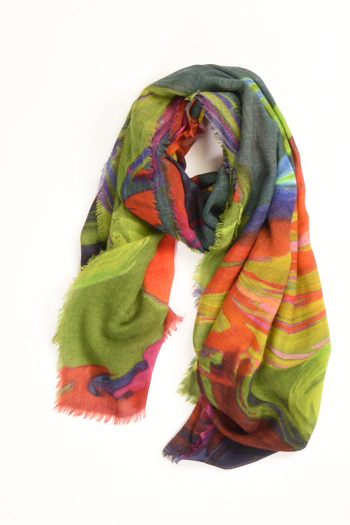 Suvira Sciarpa Stampata Verde/rosso/multicolor Donna - 3