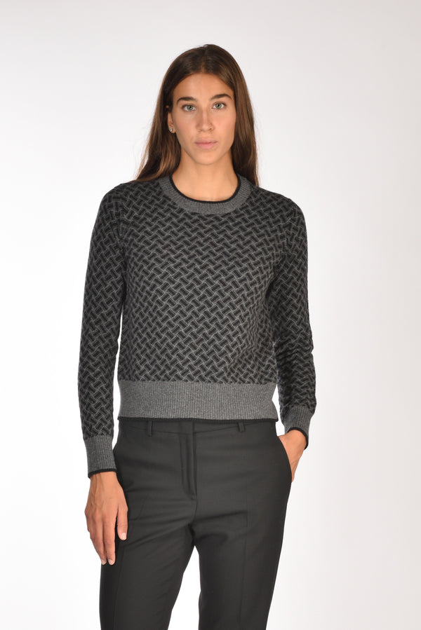 Drumohr Maglia Biscottino Grigio/nero Donna