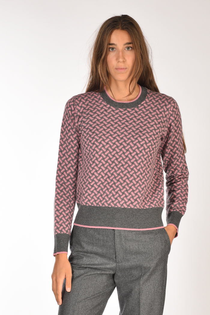 Drumohr Maglia Biscottino Rosa/grigio Donna - 1