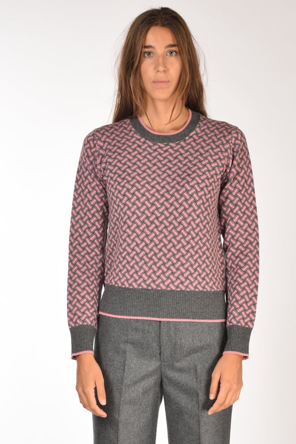Drumohr Maglia Biscottino Rosa/grigio Donna-2