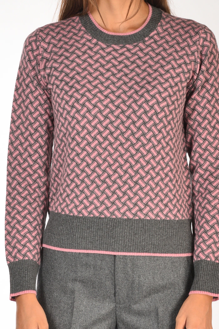 Drumohr Maglia Biscottino Rosa/grigio Donna - 3