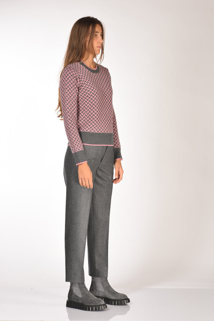Drumohr Maglia Biscottino Rosa/grigio Donna - 4
