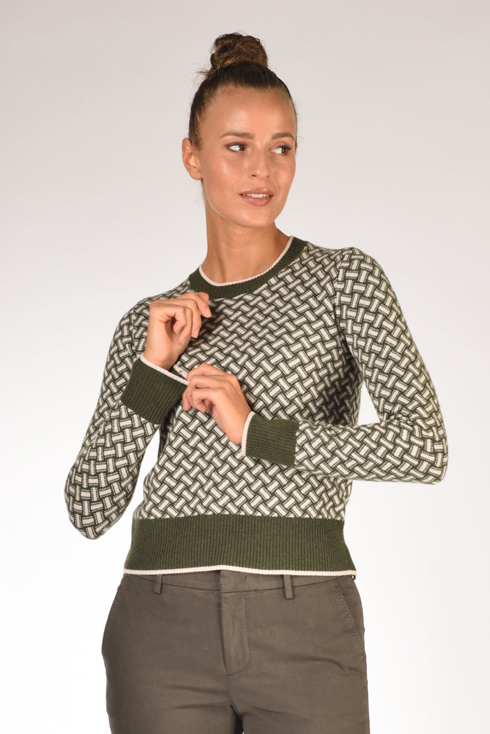 Drumohr Maglia Biscottino Verde/beige Donna - 1