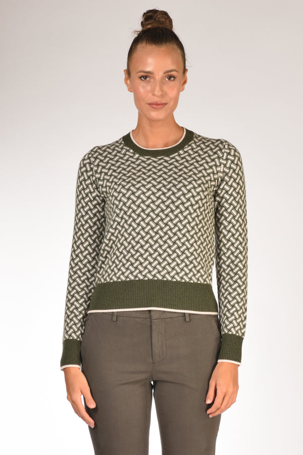 Drumohr Maglia Biscottino Verde/beige Donna-2