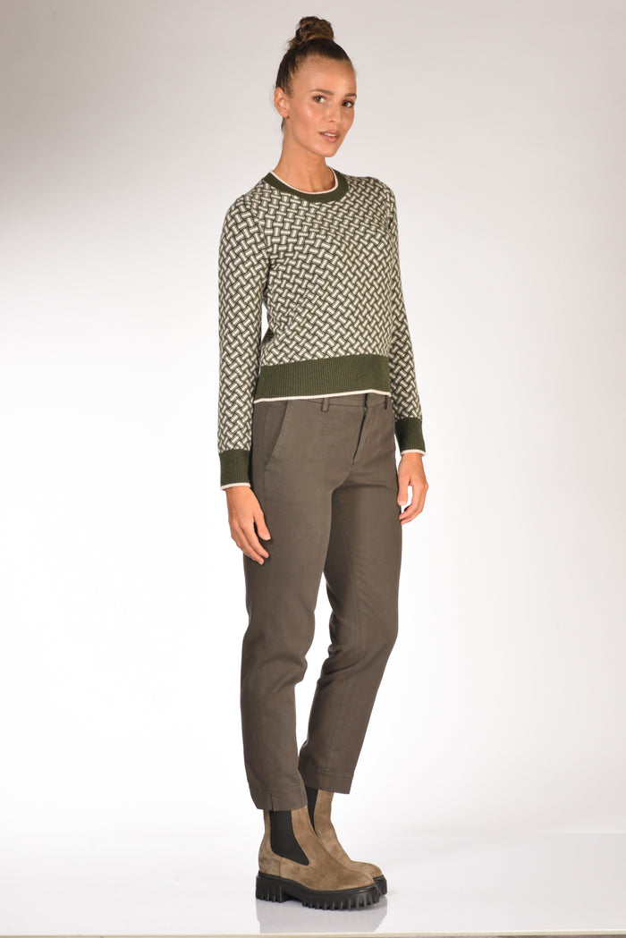 Drumohr Maglia Biscottino Verde/beige Donna - 4