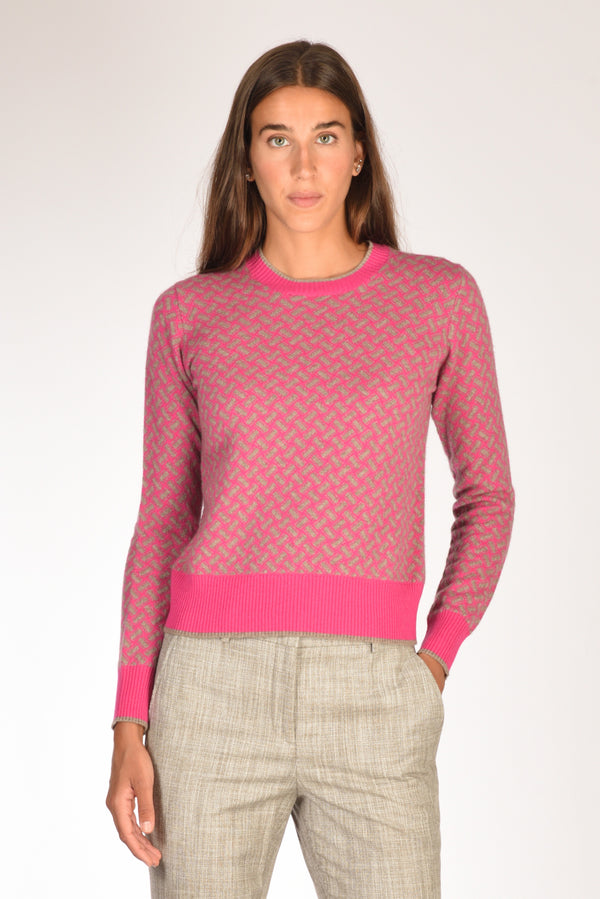 Drumohr Maglia Biscottino Fucsia/beige Donna