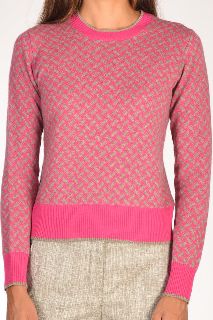 Drumohr Maglia Biscottino Fucsia/beige Donna - 3