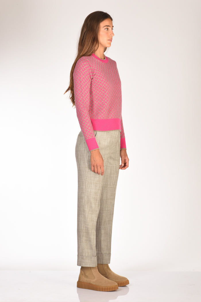 Drumohr Maglia Biscottino Fucsia/beige Donna - 4