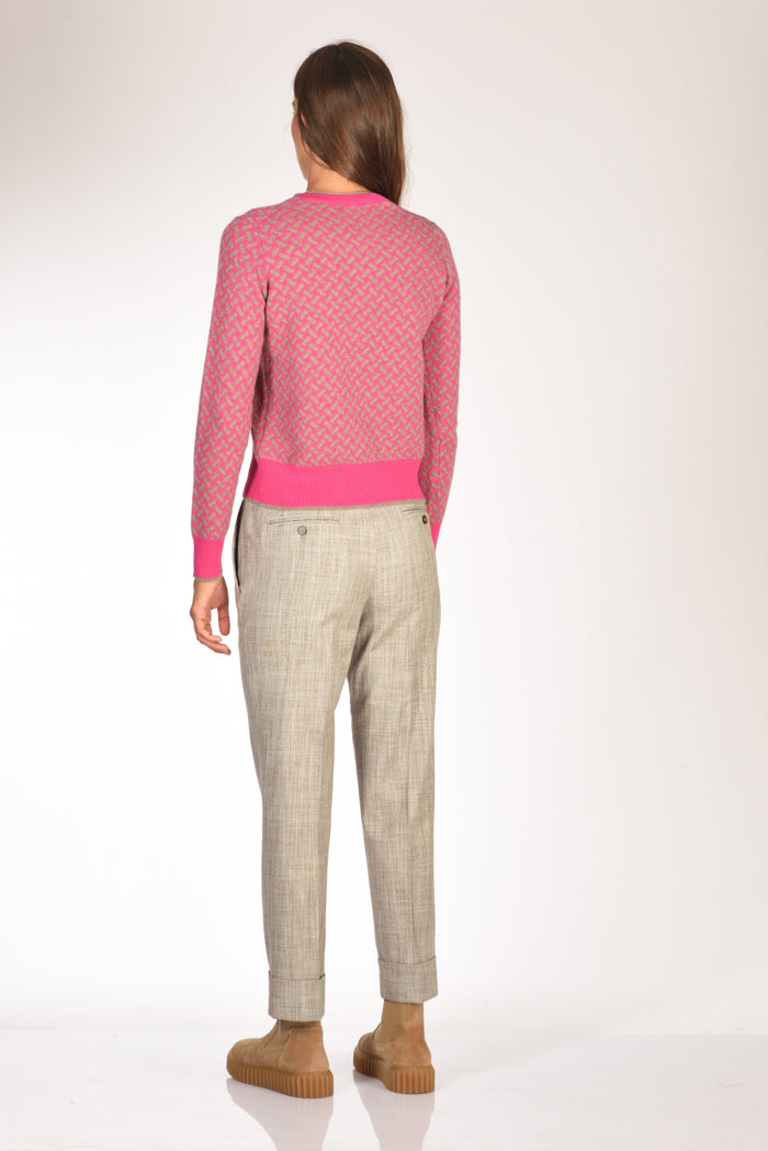 Drumohr Maglia Biscottino Fucsia/beige Donna - 5