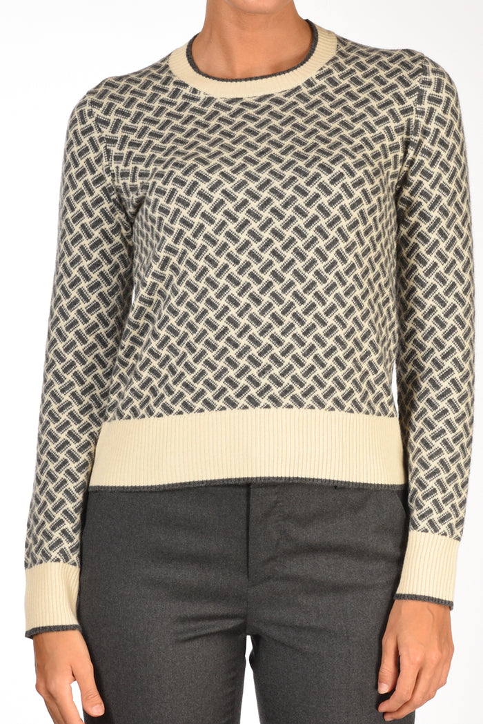 Drumohr Maglia Biscottino Grigio/bianco Donna - 3
