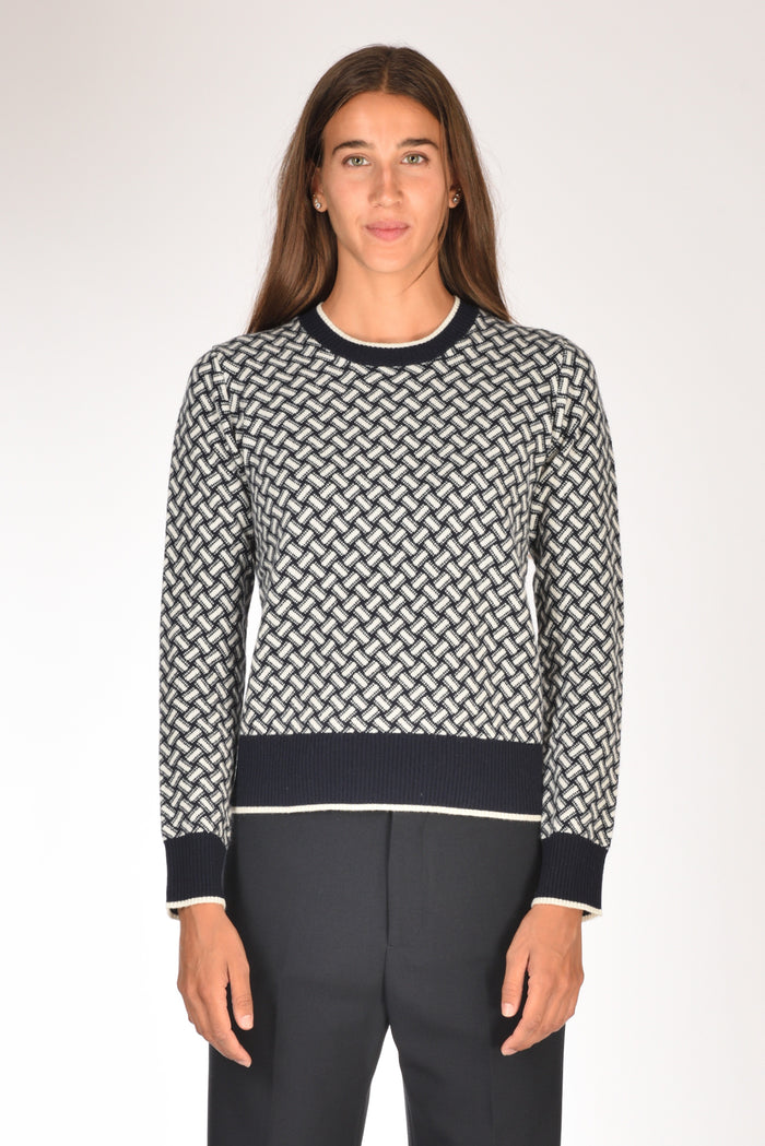 Drumohr Maglia Biscottino Blu/bianco Donna - 2