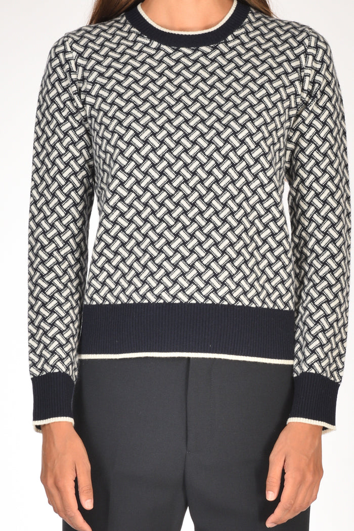 Drumohr Maglia Biscottino Blu/bianco Donna - 3