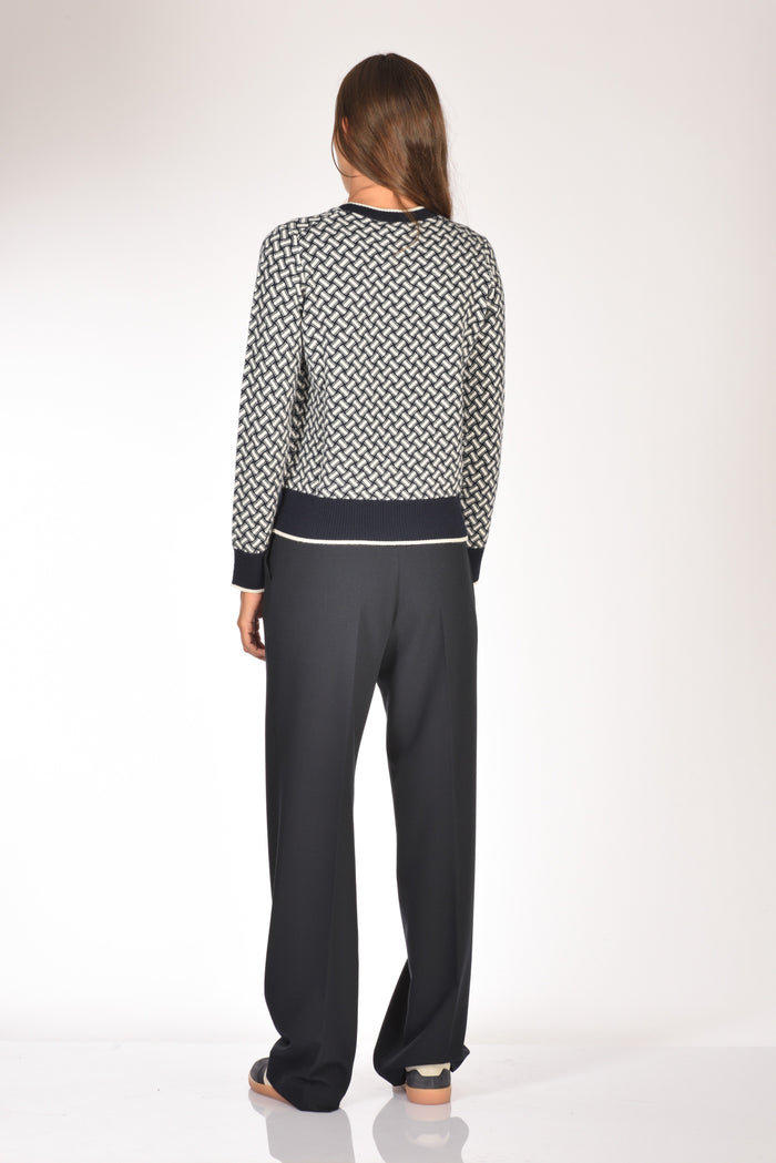 Drumohr Maglia Biscottino Blu/bianco Donna - 5