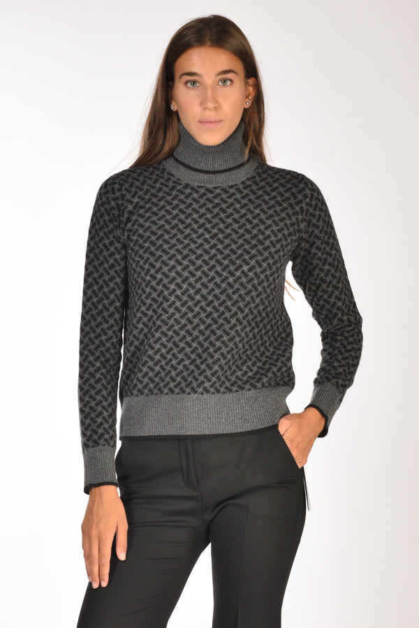 Drumohr Maglia Biscottino Grigio/nero Donna