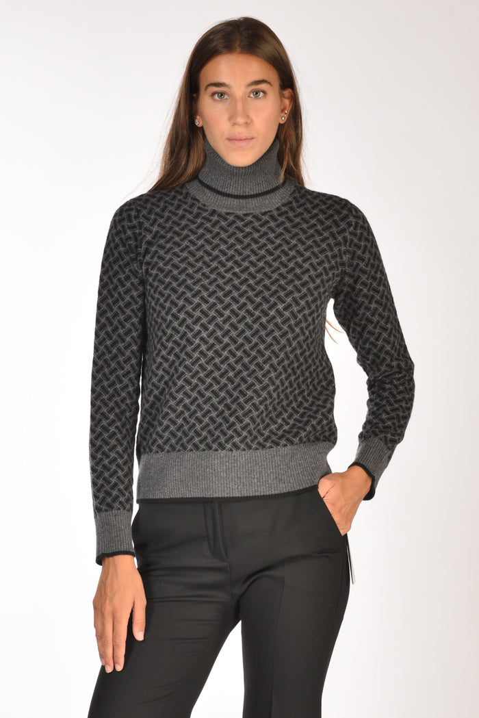 Drumohr Maglia Biscottino Grigio/nero Donna - 1