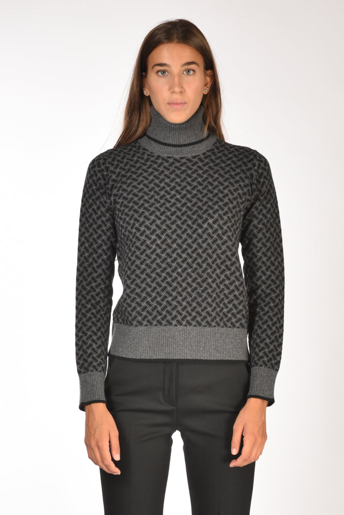 Drumohr Maglia Biscottino Grigio/nero Donna - 2