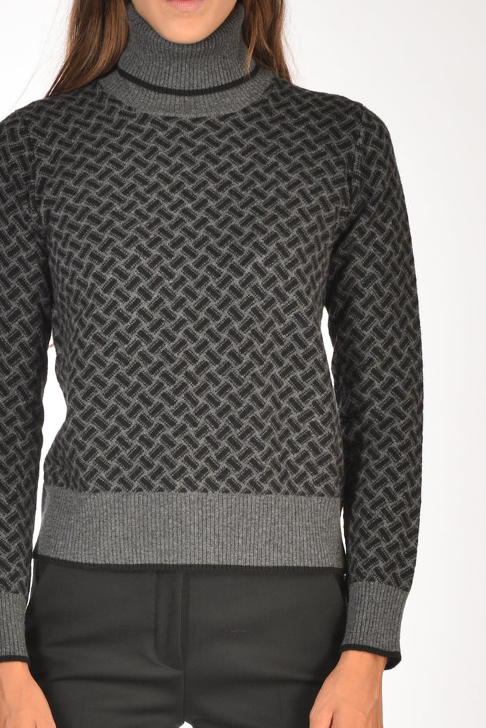 Drumohr Maglia Biscottino Grigio/nero Donna - 3
