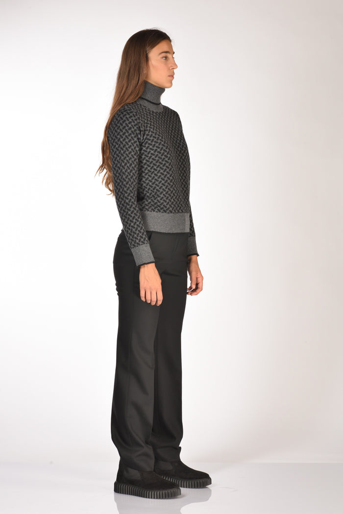 Drumohr Maglia Biscottino Grigio/nero Donna - 4