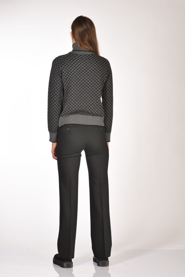 Drumohr Maglia Biscottino Grigio/nero Donna - 5
