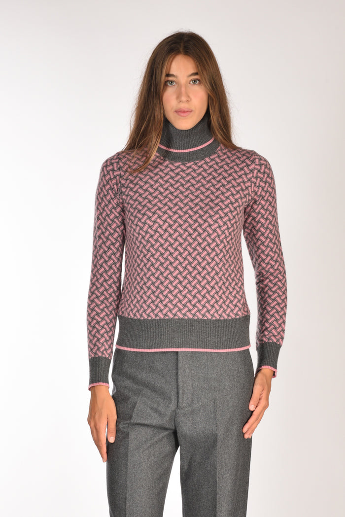 Drumohr Maglia Biscottino Rosa/grigio Donna - 1