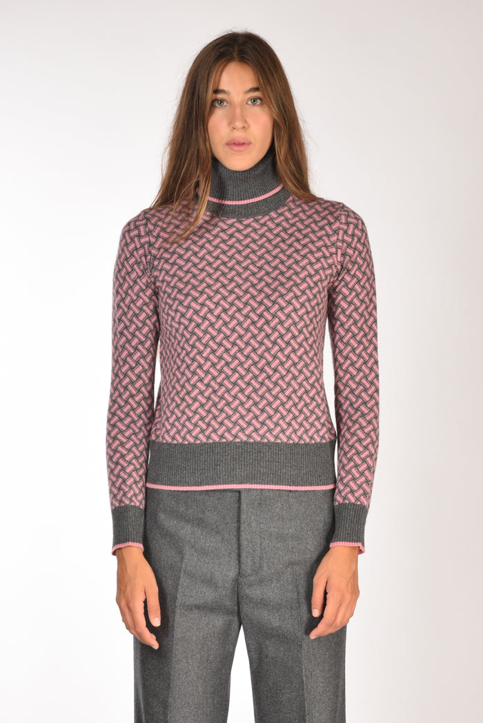 Drumohr Maglia Biscottino Rosa/grigio Donna - 2