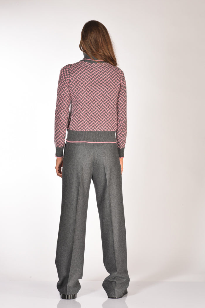 Drumohr Maglia Biscottino Rosa/grigio Donna - 5