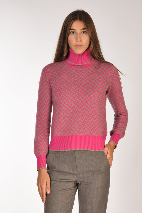 Drumohr Maglia Biscottino Fucsia/beige Donna