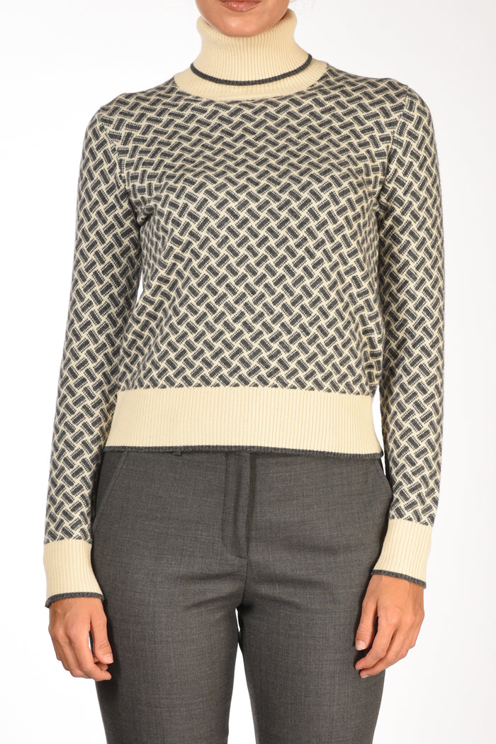 Drumohr Maglia Biscottino Grigio/bianco Donna - 3