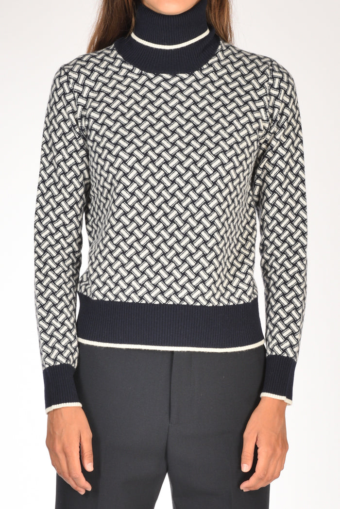 Drumohr Maglia Biscottino Blu/bianco Donna - 3