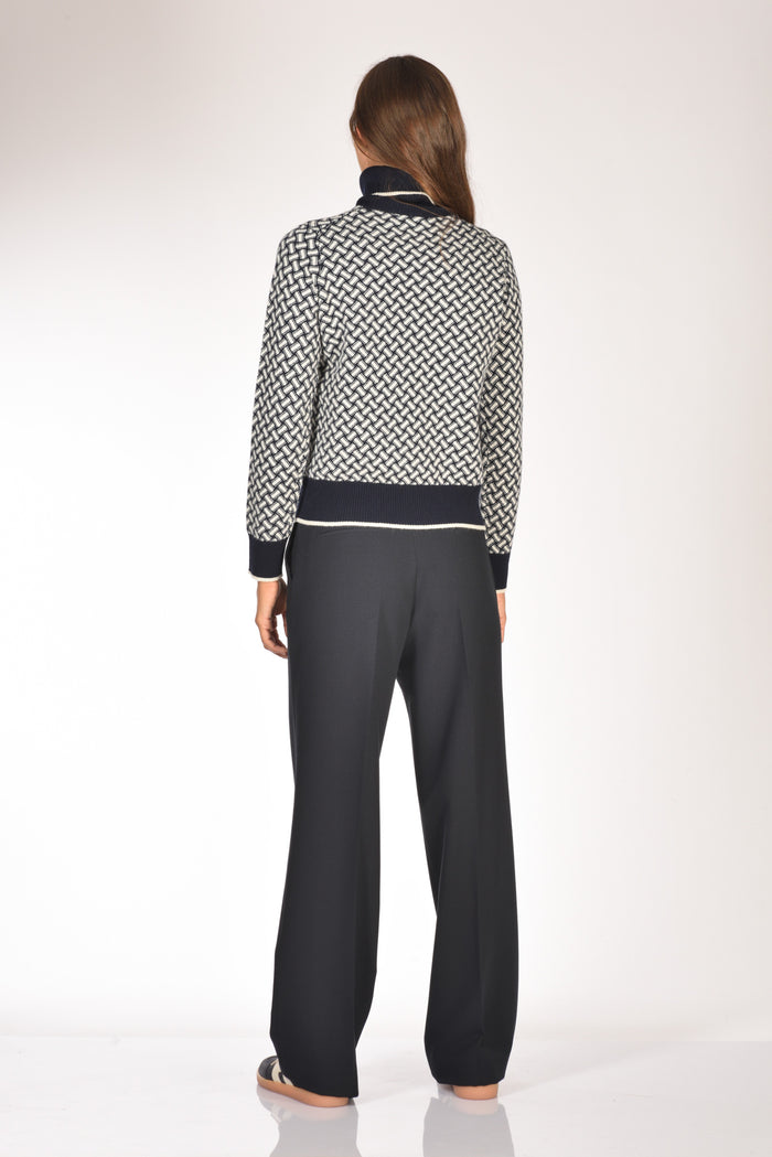 Drumohr Maglia Biscottino Blu/bianco Donna - 5