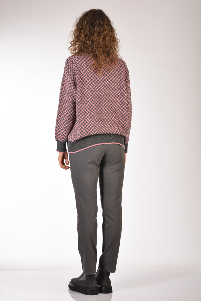 Drumohr Maglia Biscottino Rosa/grigio Donna - 5