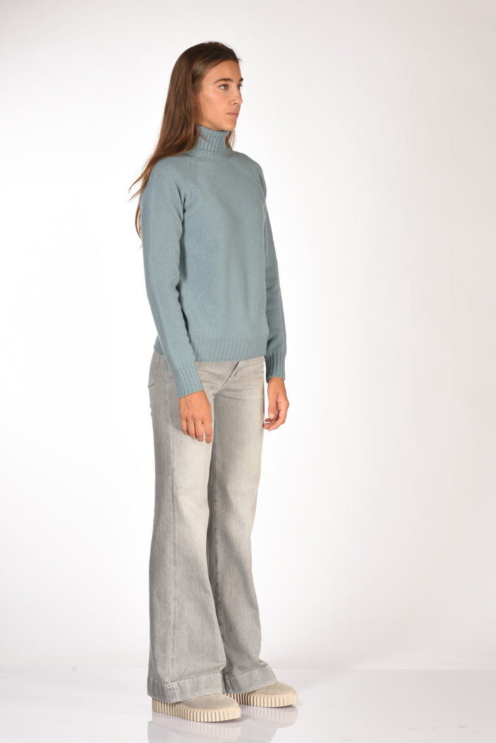 Drumohr Maglia Dolcevita Azzurro Donna - 4