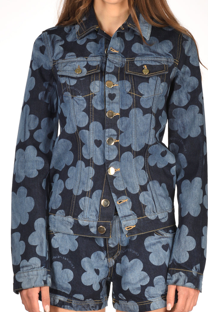 Alessandro Enriquez Giacca Denim Blu Chiaro/blu Scuro Donna - 4