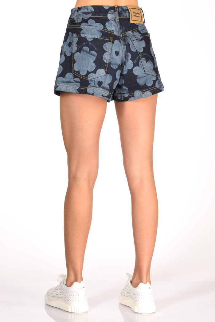 Alessandro Enriquez Shorts Denim Blu Chiaro/blu Scuro Donna - 6
