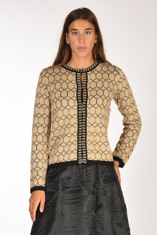 Malìparmi Maglia Cardigan Oro/nero Donna