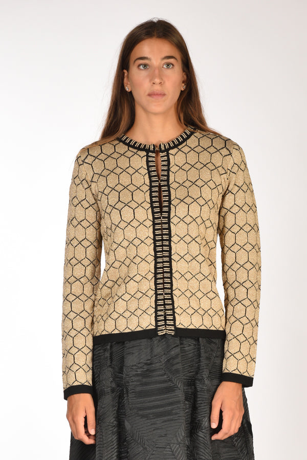 Malìparmi Maglia Cardigan Oro/nero Donna-2