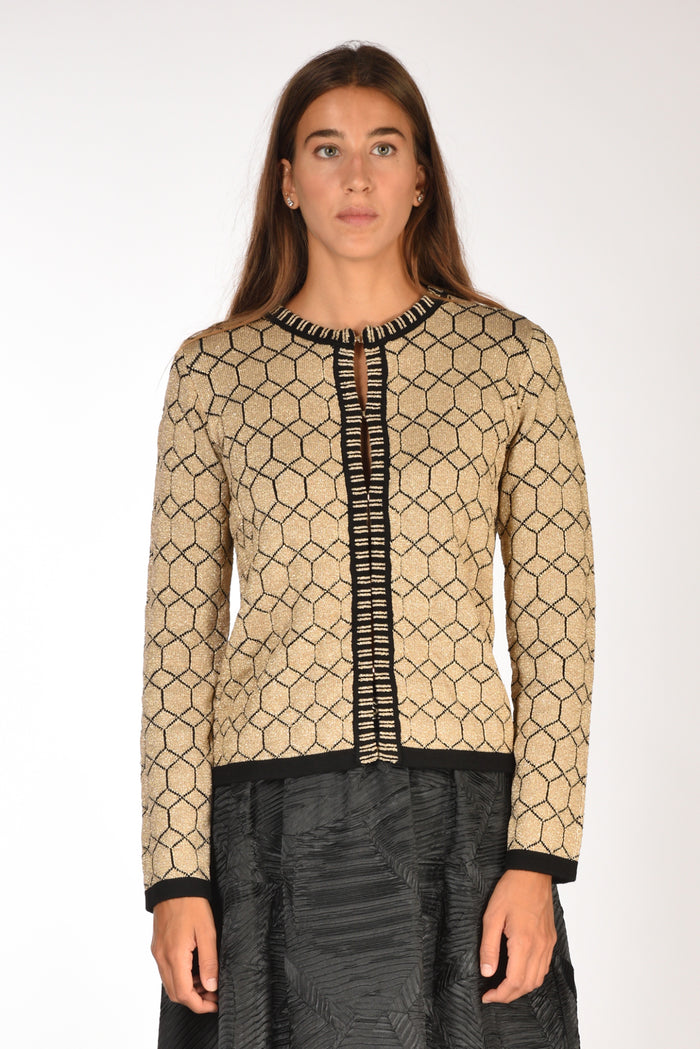 Malìparmi Maglia Cardigan Oro/nero Donna - 2