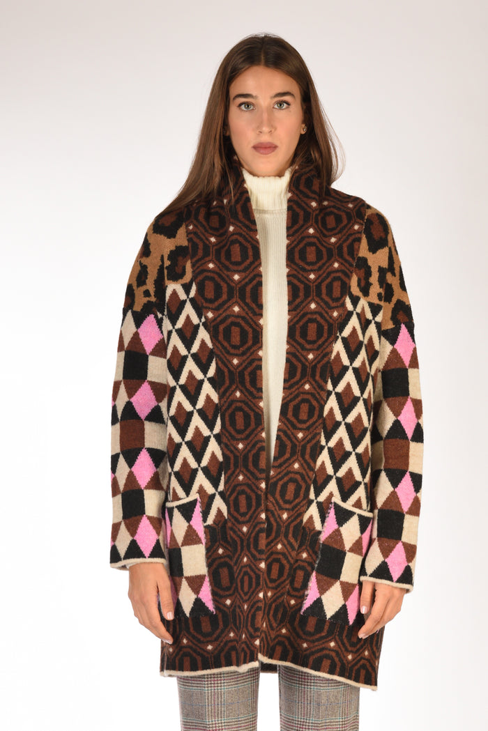 Malìparmi Maglia Cappotto Marrone/beige Donna - 2