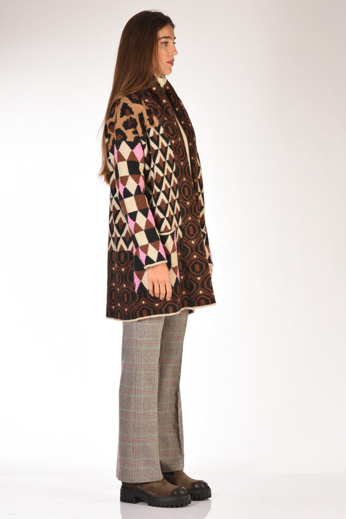 Malìparmi Maglia Cappotto Marrone/beige Donna - 4