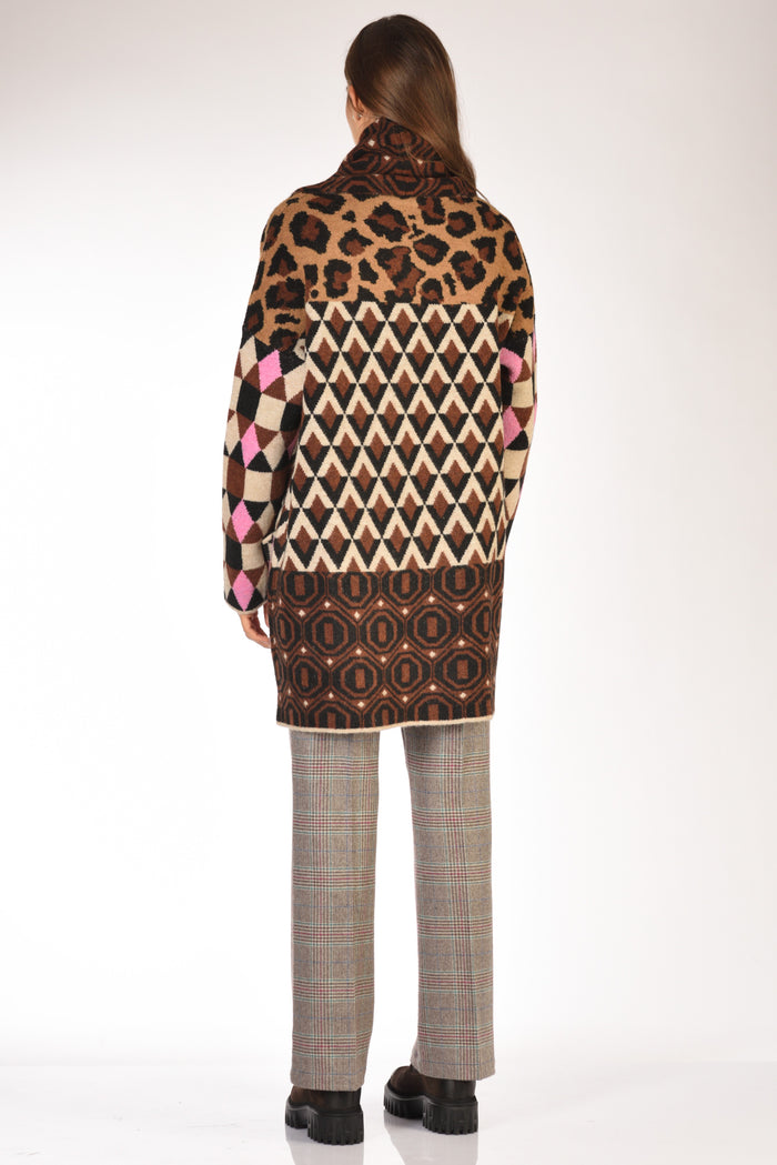 Malìparmi Maglia Cappotto Marrone/beige Donna - 5