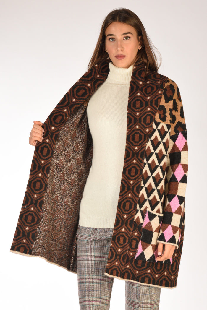 Malìparmi Maglia Cappotto Marrone/beige Donna - 6